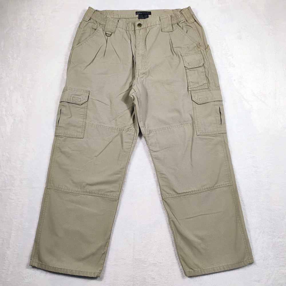 5.11 Tactical‎ Mens Cargo Pants 36X30 (36x28) Beige Canvas Cargo Elastic Waist